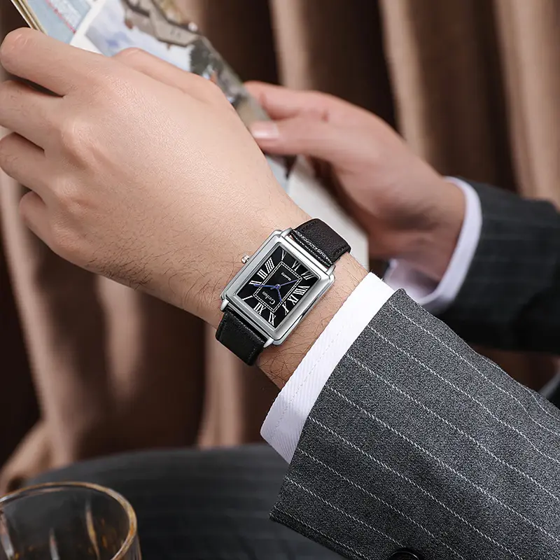 Casual Rome business men's watch square men's watch fashion simple tank belt watch a generation of hair