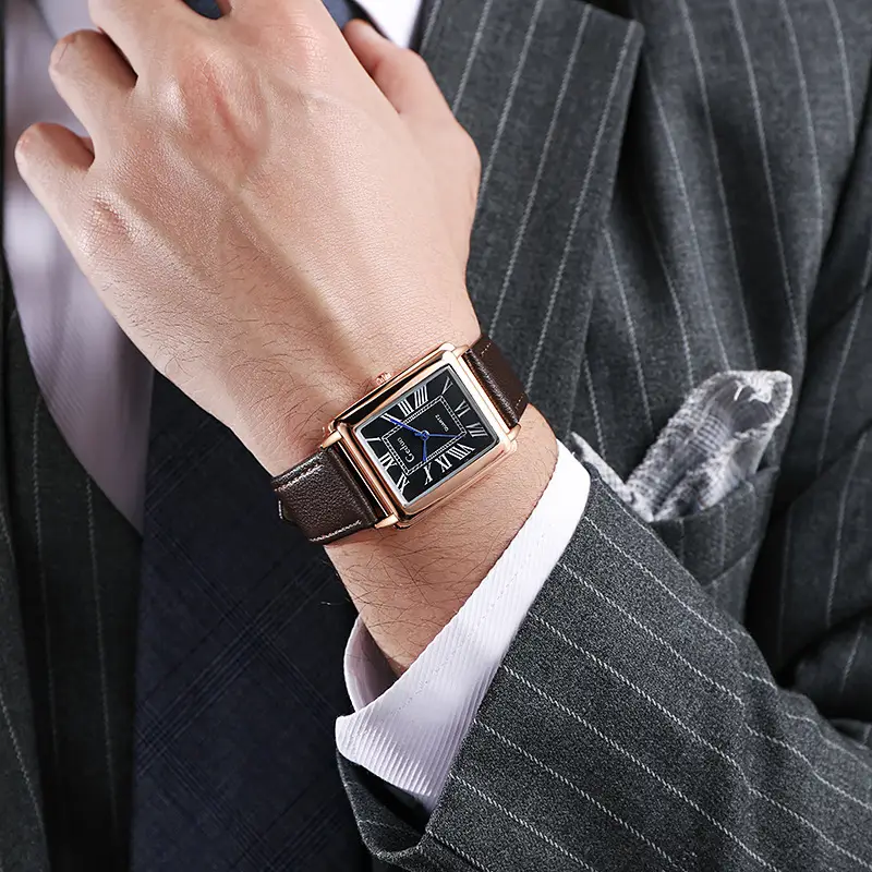 Casual Rome business men's watch square men's watch fashion simple tank belt watch a generation of hair
