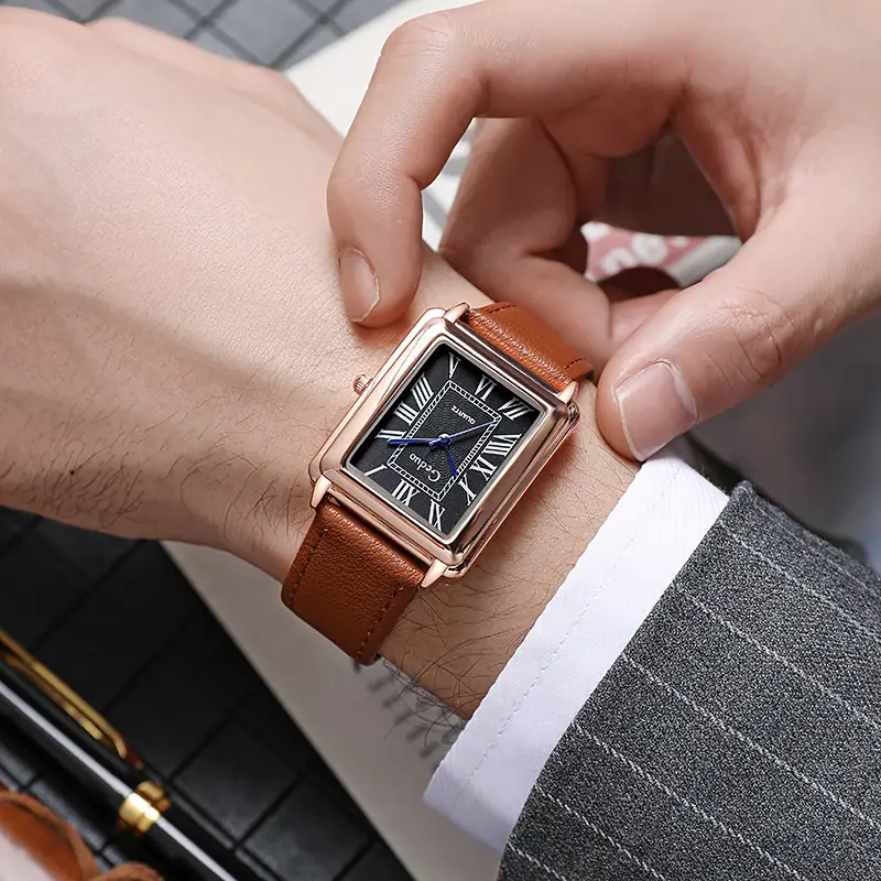 Casual Rome business men's watch square men's watch fashion simple tank belt watch a generation of hair