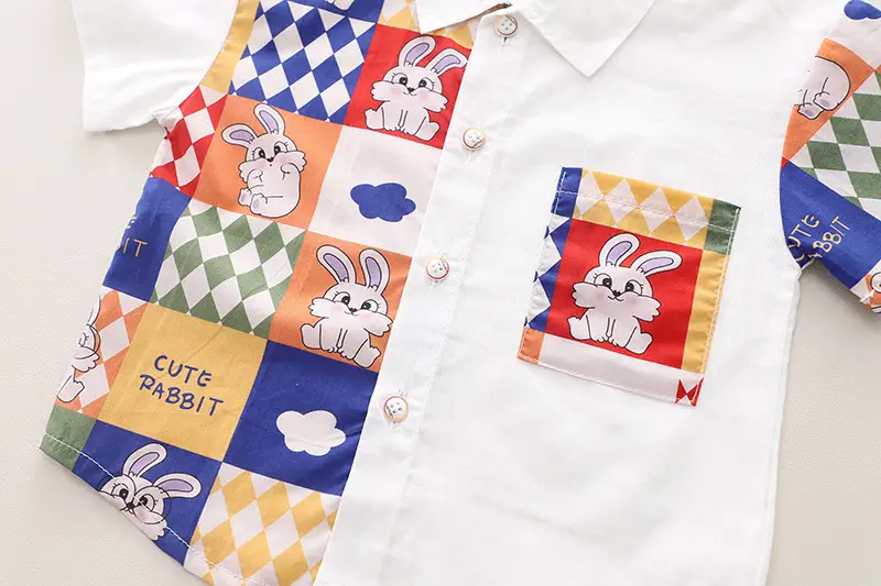Kids Korean Print Short Sleeve T-Shirt Shorts Set 2024 — feature 7