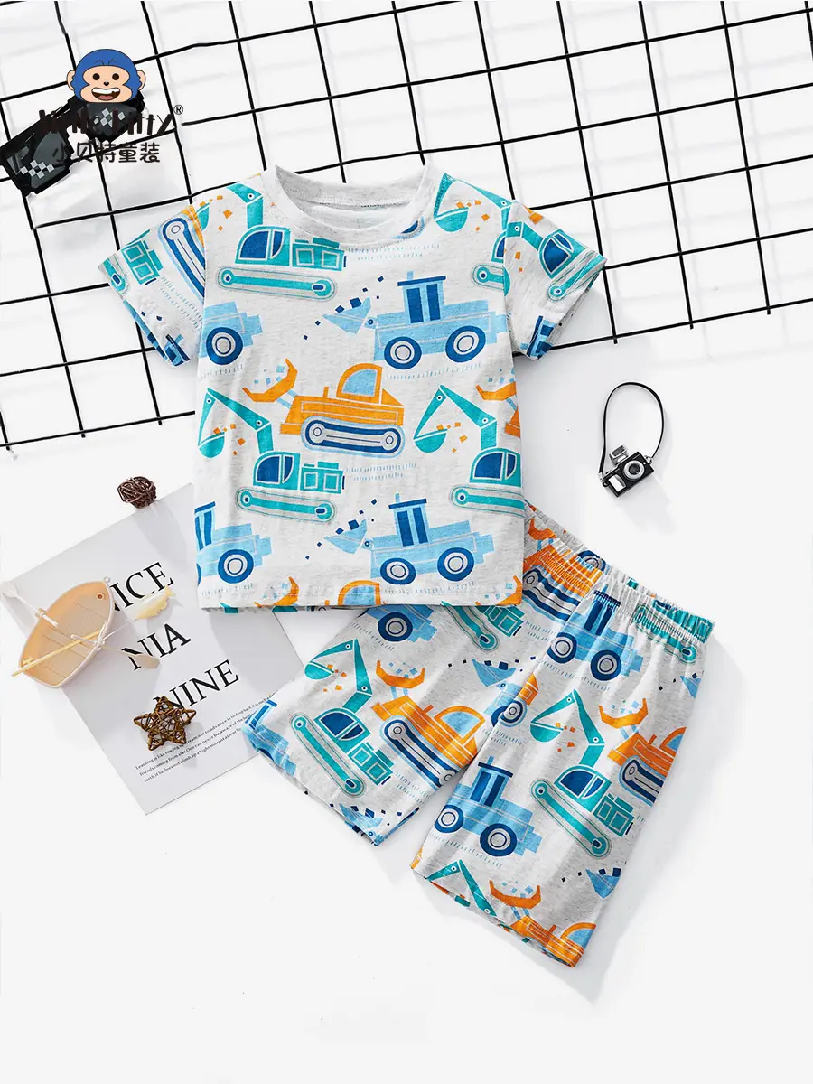2025 Summer Boys T-Shirt Suit European American Brand