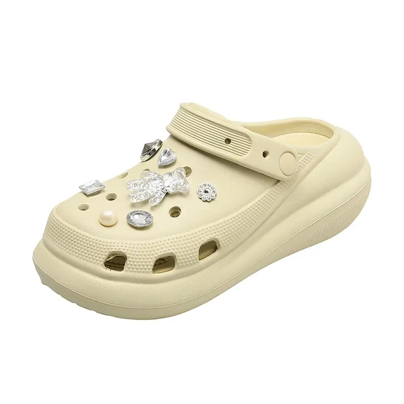 New eva Cave Shoes Puff Diamond Bear Women's Shoes Increased Non-slip Quick-drying Dad Shoes Thick Sole Sandals - Image 3