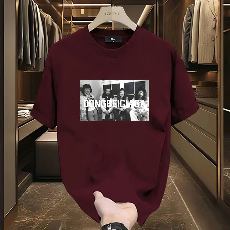 BJF T-Shirt Maroon Half Sleeve Fan Design - Image 3