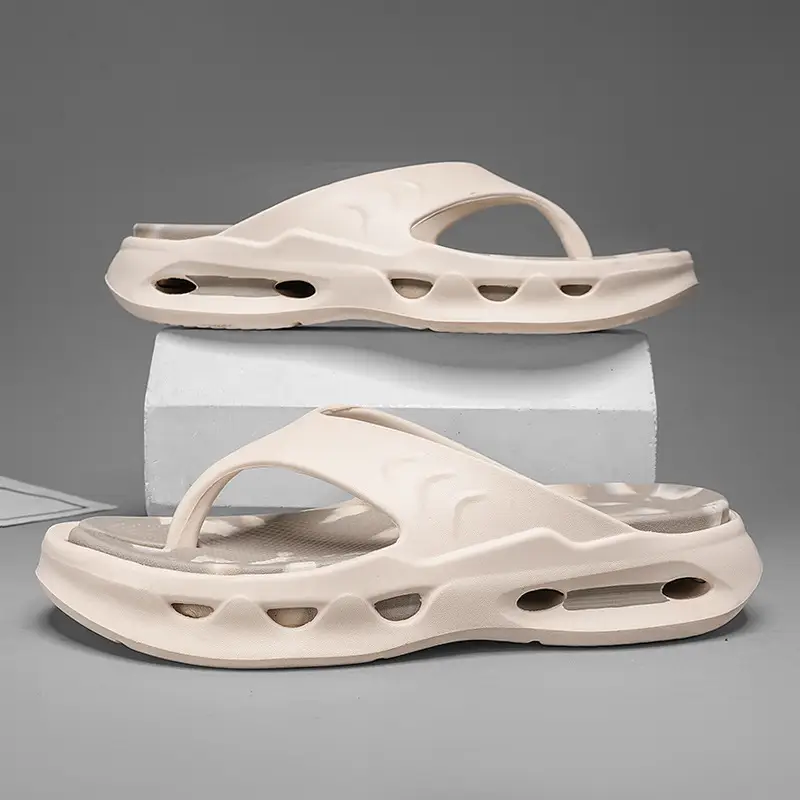 Cross-border New Flip Flops Men's High-end Summer Home Non-slip Wear-resistant Beach Shoes Soft Sole Height-increasing Sandals - Image 3