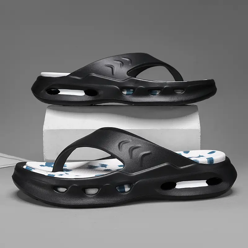 Cross-border New Flip Flops Men's High-end Summer Home Non-slip Wear-resistant Beach Shoes Soft Sole Height-increasing Sandals - Image 2