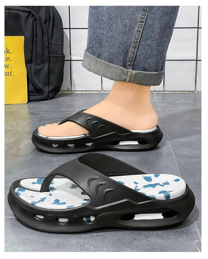 Cross-border New Flip Flops Men's High-end Summer Home Non-slip Wear-resistant Beach Shoes Soft Sole Height-increasing Sandals — feature 11