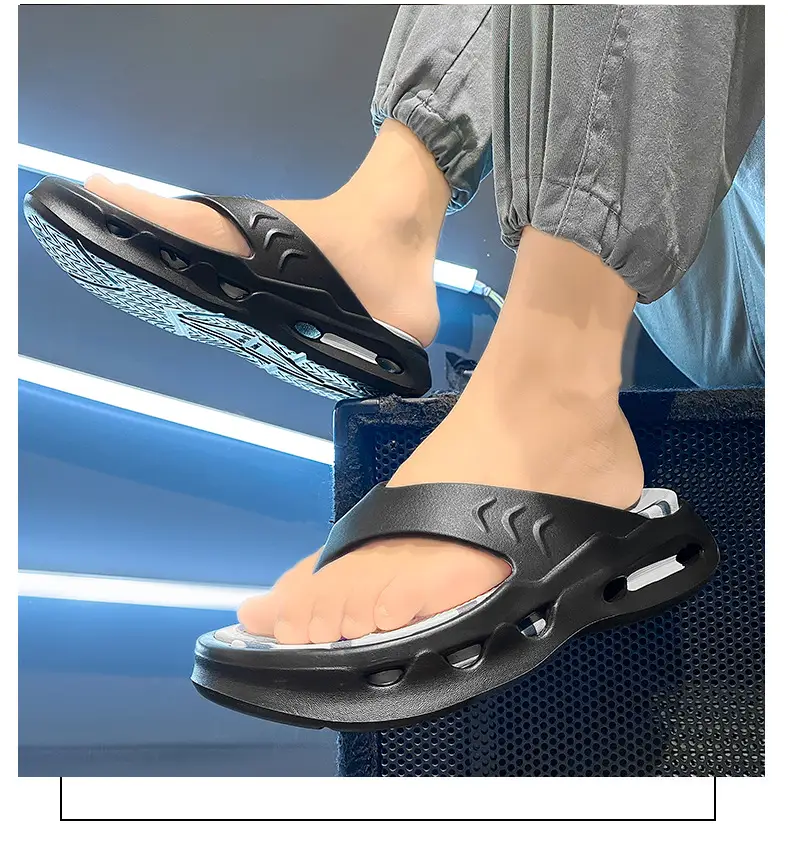 Cross-border New Flip Flops Men's High-end Summer Home Non-slip Wear-resistant Beach Shoes Soft Sole Height-increasing Sandals — feature 13