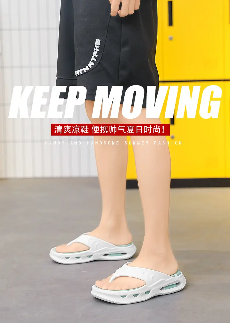 Cross-border New Flip Flops Men's High-end Summer Home Non-slip Wear-resistant Beach Shoes Soft Sole Height-increasing Sandals — feature 3