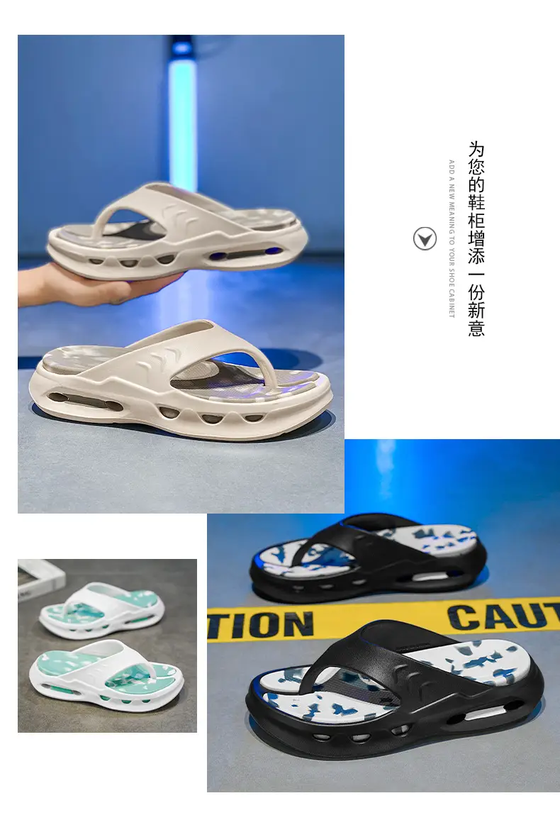 Cross-border New Flip Flops Men's High-end Summer Home Non-slip Wear-resistant Beach Shoes Soft Sole Height-increasing Sandals — feature 4
