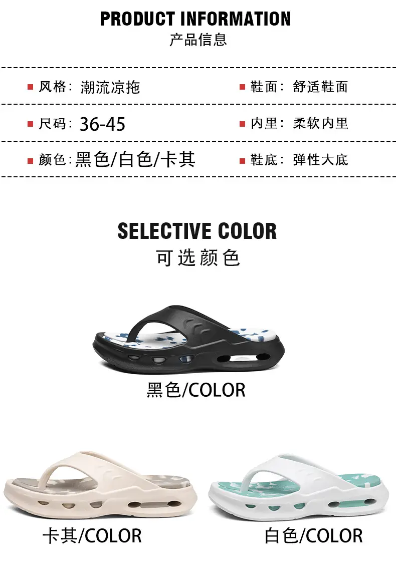 Cross-border New Flip Flops Men's High-end Summer Home Non-slip Wear-resistant Beach Shoes Soft Sole Height-increasing Sandals — feature 5