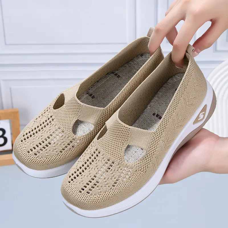 Women's Shoes 2025 New Cross-Border Foreign Trade Women's Casual Shoes Mom Shoes Sock Shoes Mesh Shoes Soft-Soled Sneakers for Women - Image 3