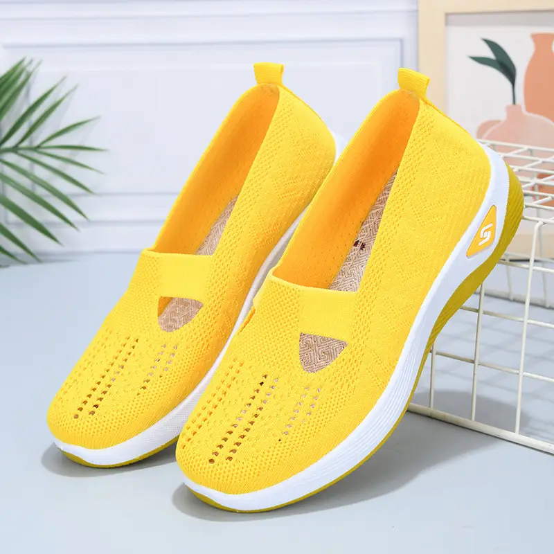 Women's Shoes 2025 New Cross-Border Foreign Trade Women's Casual Shoes Mom Shoes Sock Shoes Mesh Shoes Soft-Soled Sneakers for Women - Image 4