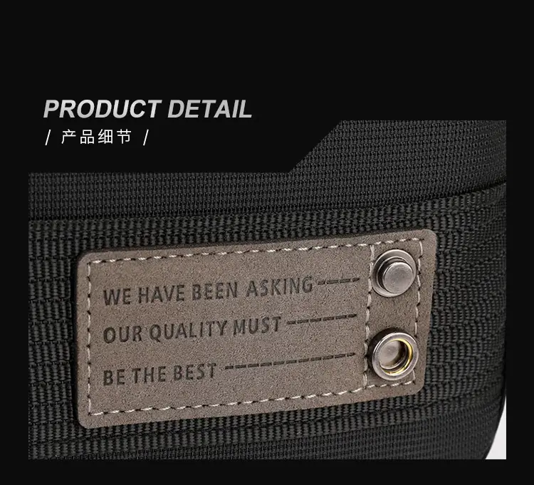 Men's Waterproof Crossbody Bag Black Multi-Layer Travel Satchel — feature 22
