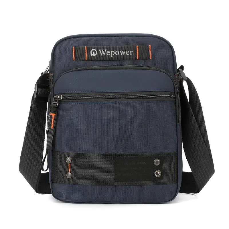 Men's Waterproof Crossbody Bag Black Multi-Layer Travel Satchel - Image 3