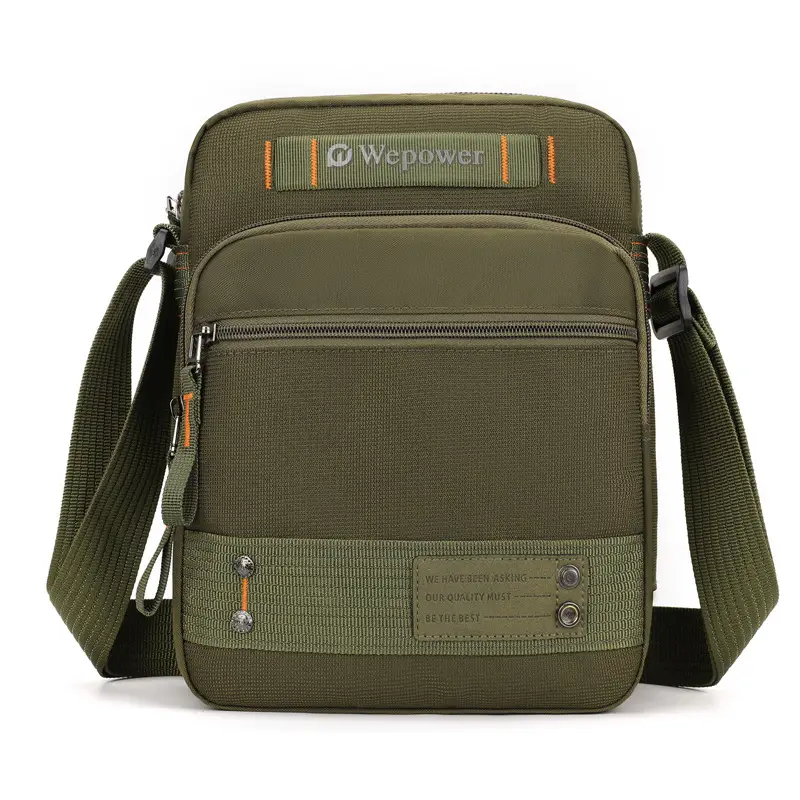 Men's Waterproof Crossbody Bag Black Multi-Layer Travel Satchel - Image 4