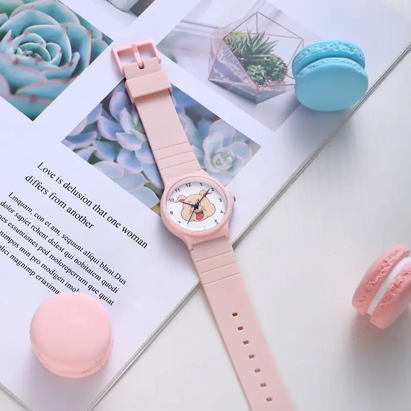 Pink Cartoon Piggy Watch for Girls Student Waterproof Silicone - Image 7