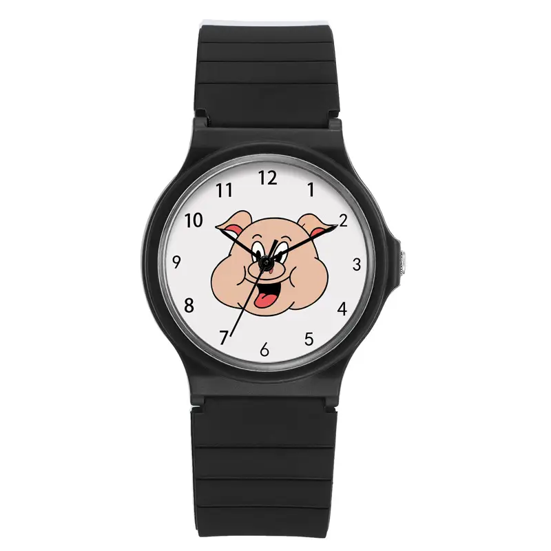 Pink Cartoon Piggy Watch for Girls Student Waterproof Silicone - Image 2