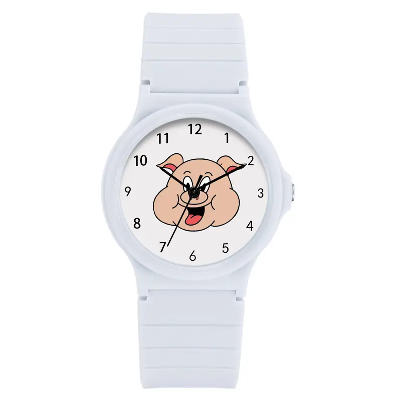 Pink Cartoon Piggy Watch for Girls Student Waterproof Silicone - Image 4