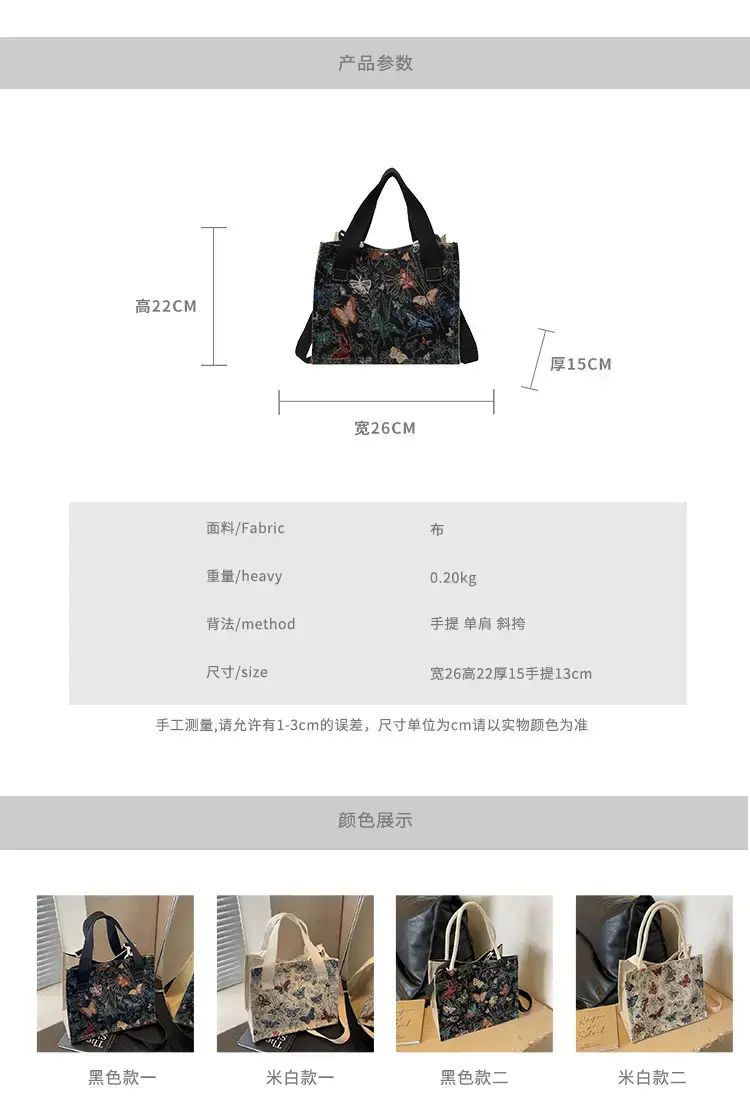 Women's Floral Canvas Shoulder Bag 2024 Instagram Style — feature 2