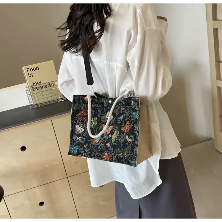 Women's Floral Canvas Shoulder Bag 2024 Instagram Style — feature 21
