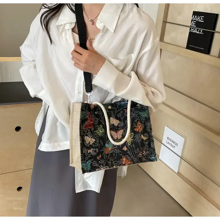 Women's Floral Canvas Shoulder Bag 2024 Instagram Style — feature 22