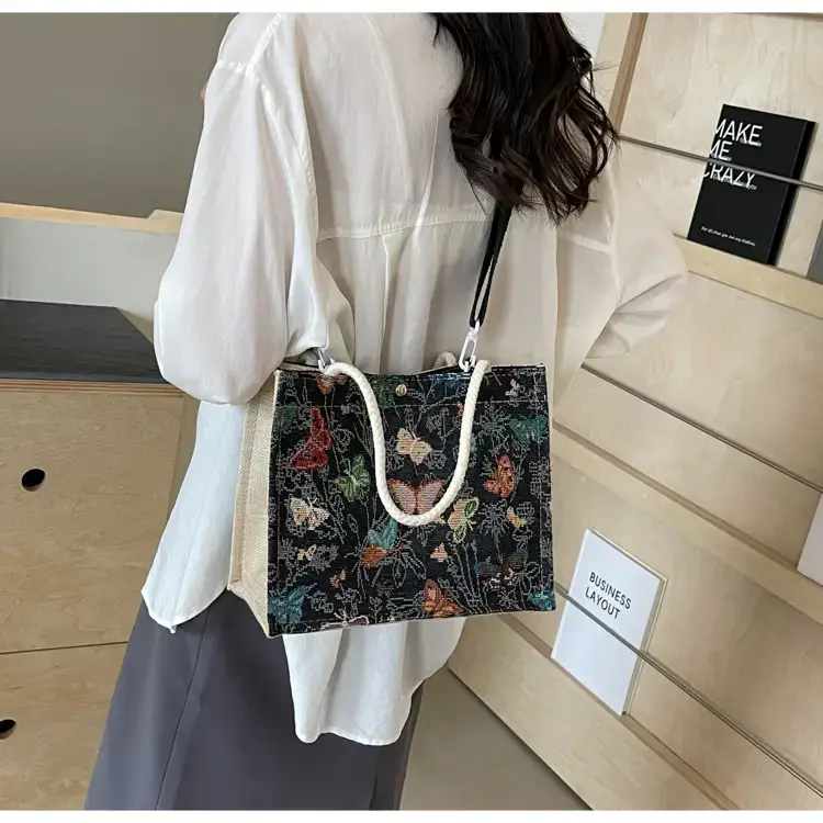 Women's Floral Canvas Shoulder Bag 2024 Instagram Style — feature 23