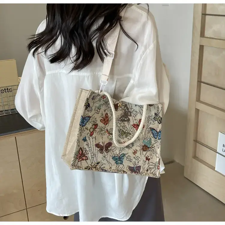 Women's Floral Canvas Shoulder Bag 2024 Instagram Style — feature 32
