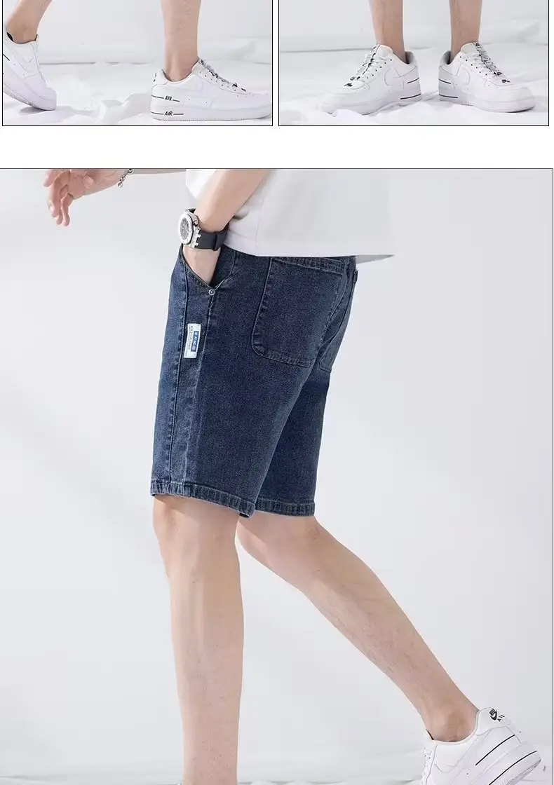 Men Denim Five-Piece Shorts Casual Summer Loose Straight — feature 25