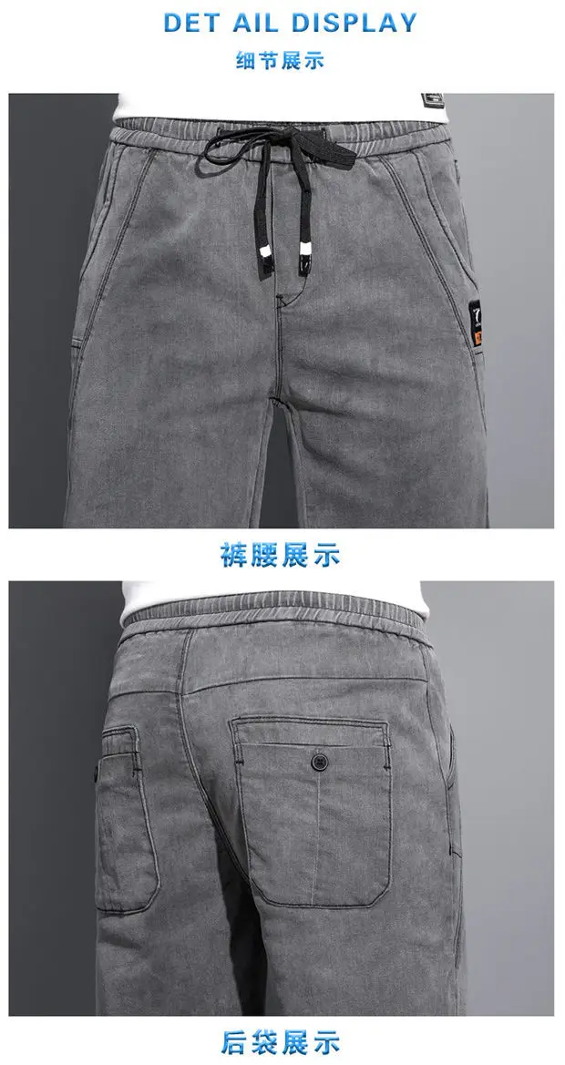 Men Grey Denim Capri Shorts 2024 New — feature 24