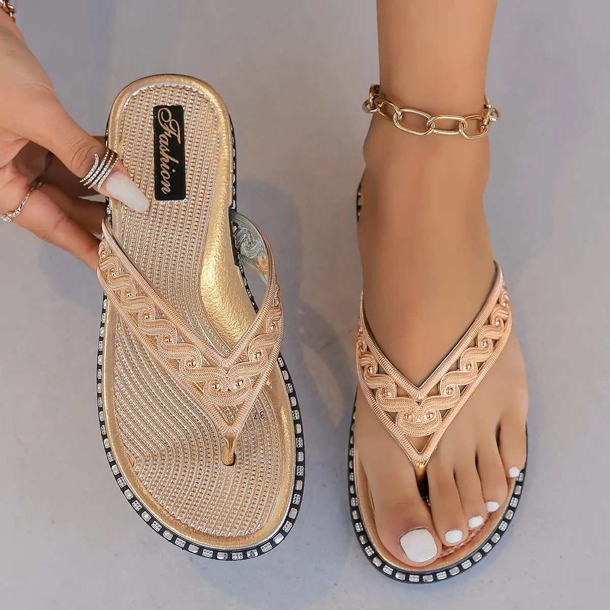 2025 White Cross Strap Women's Flip Flops - Image 2