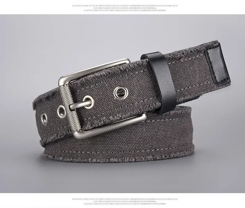 Men Canvas Belt with Silver Buckle 2026 — feature 4
