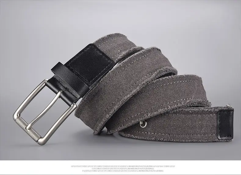 Men Canvas Belt with Silver Buckle 2026 — feature 5