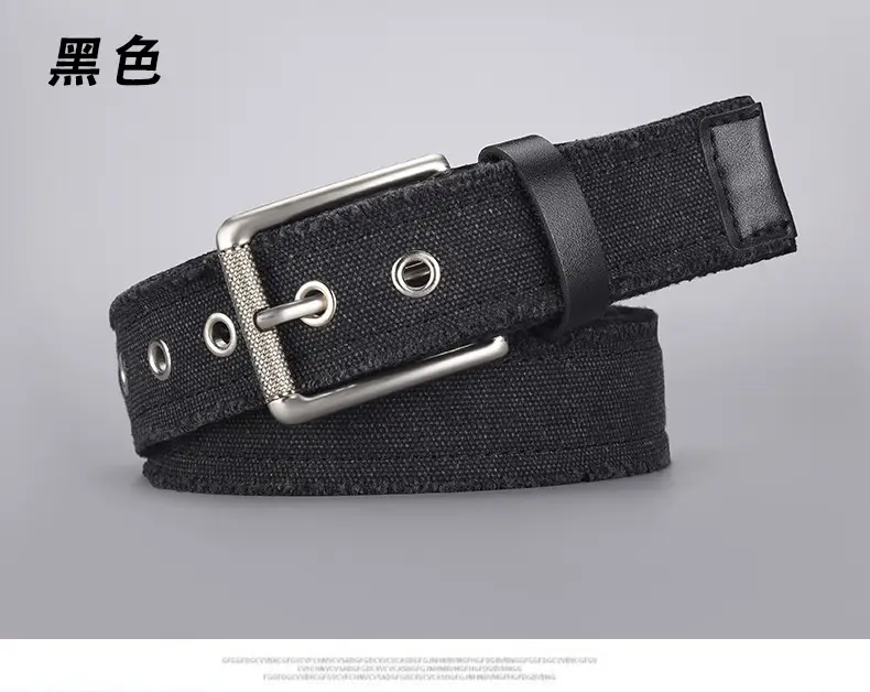 Men Canvas Belt with Silver Buckle 2026 — feature 6