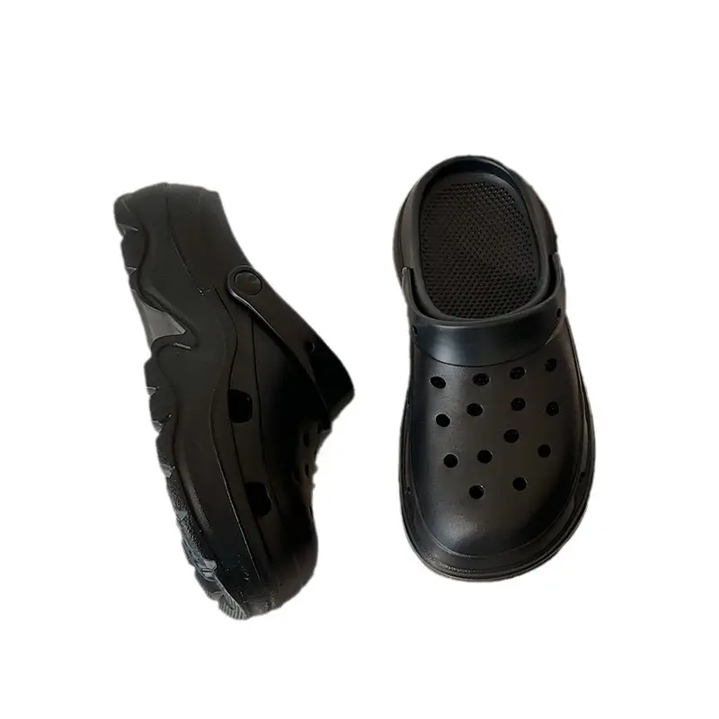 Thick-soled hole shoes women's 2024 new non-slip deodorant beach height step-up feeling eva sandals and slippers summer wear