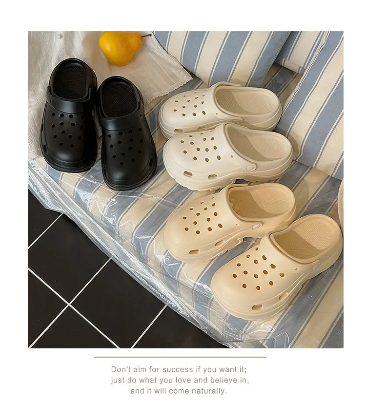 Thick-soled hole shoes women's 2024 new non-slip deodorant beach height step-up feeling eva sandals and slippers summer wear — feature 12
