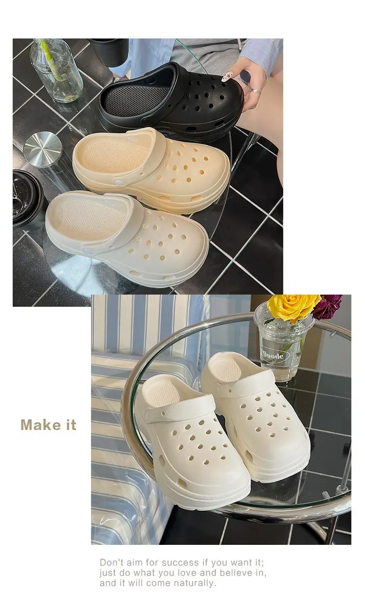 Thick-soled hole shoes women's 2024 new non-slip deodorant beach height step-up feeling eva sandals and slippers summer wear — feature 13