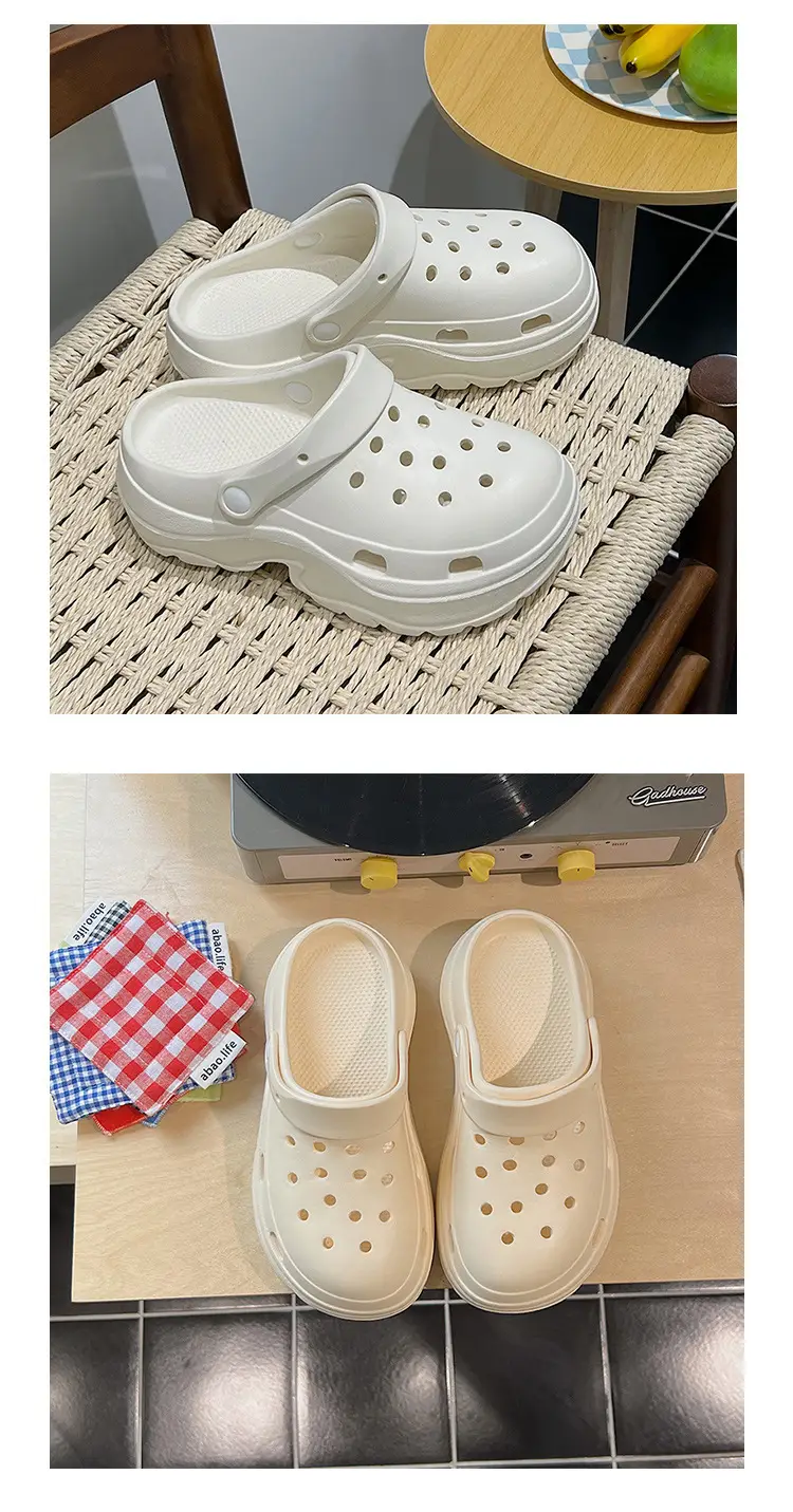 Thick-soled hole shoes women's 2024 new non-slip deodorant beach height step-up feeling eva sandals and slippers summer wear — feature 16