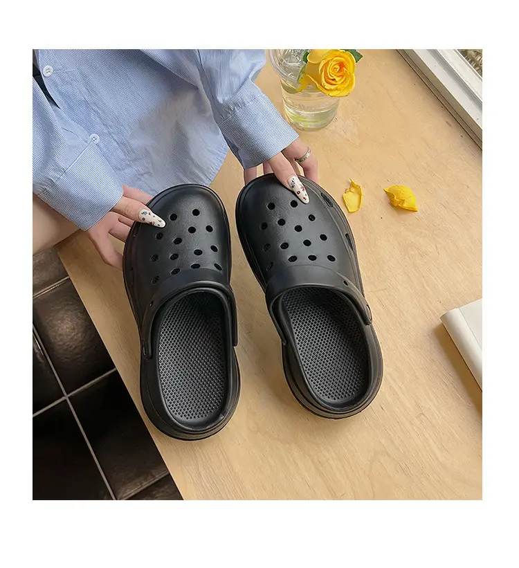 Thick-soled hole shoes women's 2024 new non-slip deodorant beach height step-up feeling eva sandals and slippers summer wear — feature 18