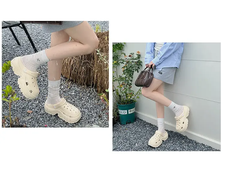 Thick-soled hole shoes women's 2024 new non-slip deodorant beach height step-up feeling eva sandals and slippers summer wear — feature 4