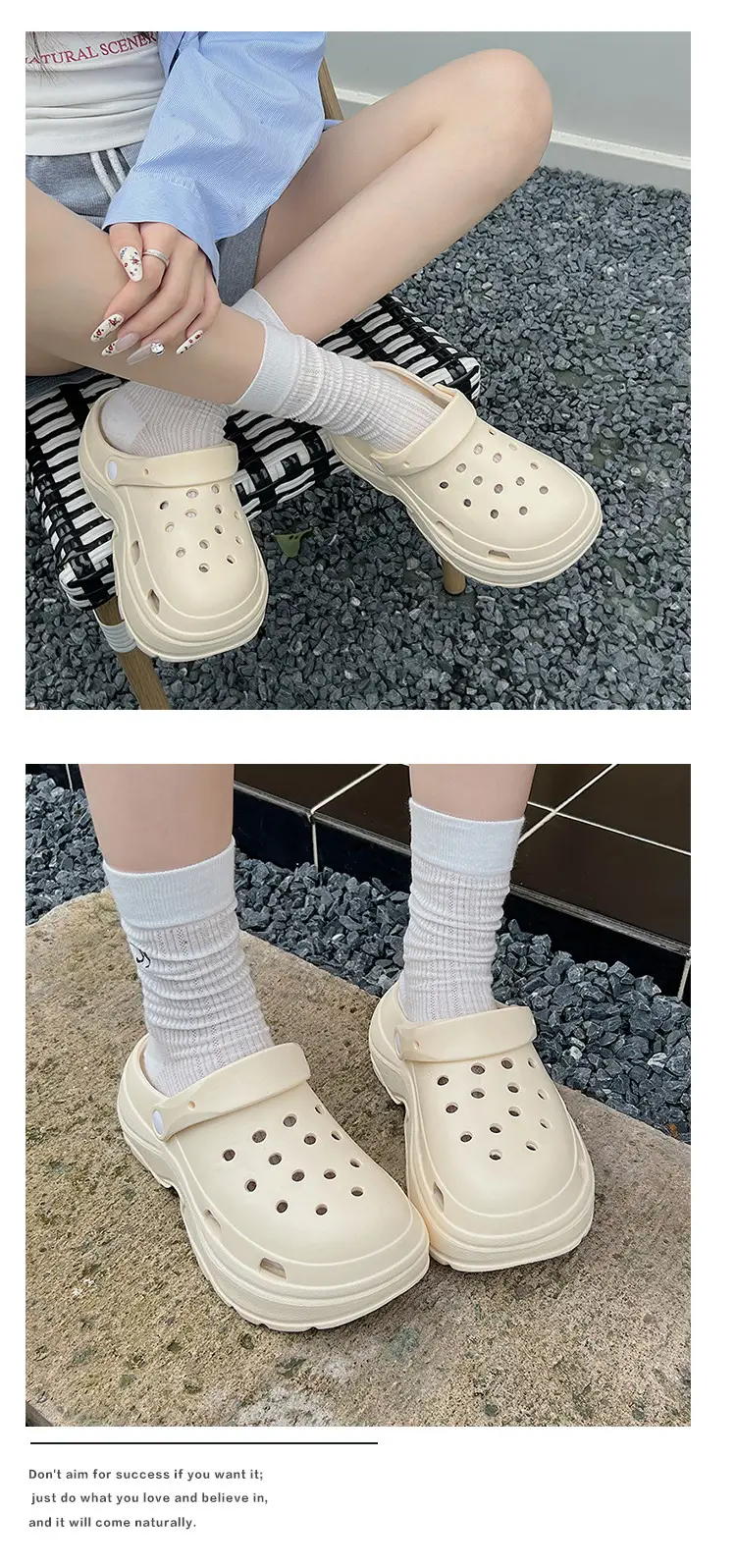 Thick-soled hole shoes women's 2024 new non-slip deodorant beach height step-up feeling eva sandals and slippers summer wear — feature 5
