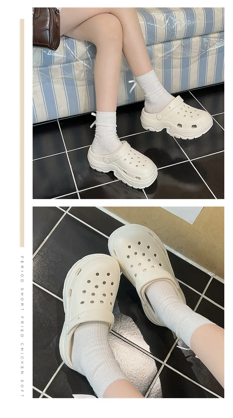 Thick-soled hole shoes women's 2024 new non-slip deodorant beach height step-up feeling eva sandals and slippers summer wear — feature 7