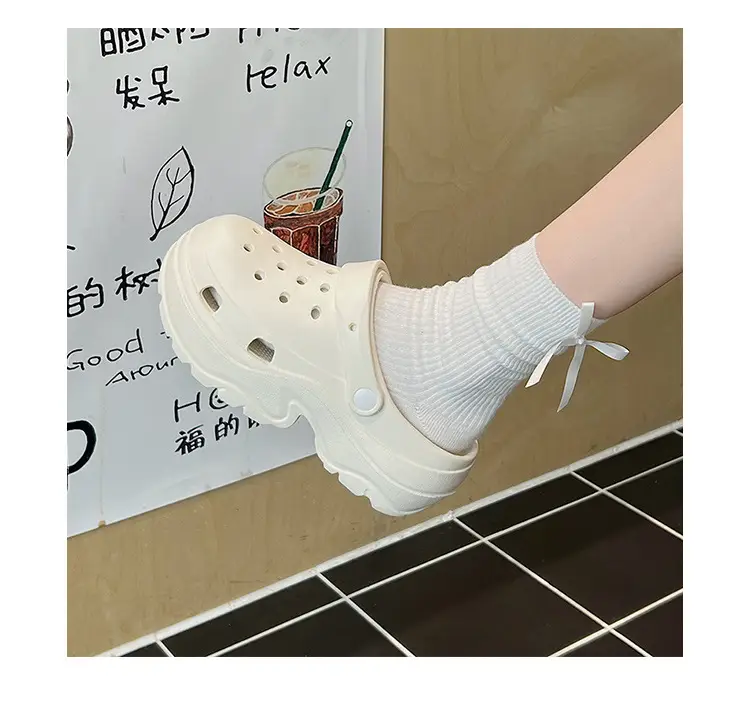 Thick-soled hole shoes women's 2024 new non-slip deodorant beach height step-up feeling eva sandals and slippers summer wear — feature 8