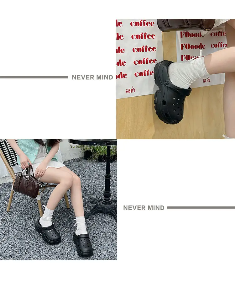 Thick-soled hole shoes women's 2024 new non-slip deodorant beach height step-up feeling eva sandals and slippers summer wear — feature 9