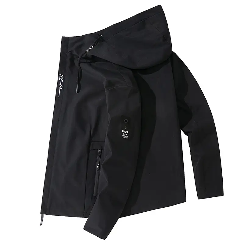 Men's Hooded Flying Jacket Beige 2024 Autumn - Image 5
