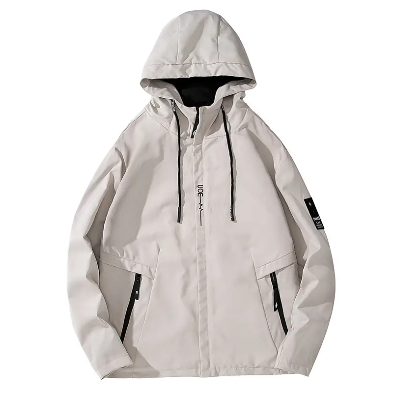 Men's Hooded Flying Jacket Beige 2024 Autumn - Image 7