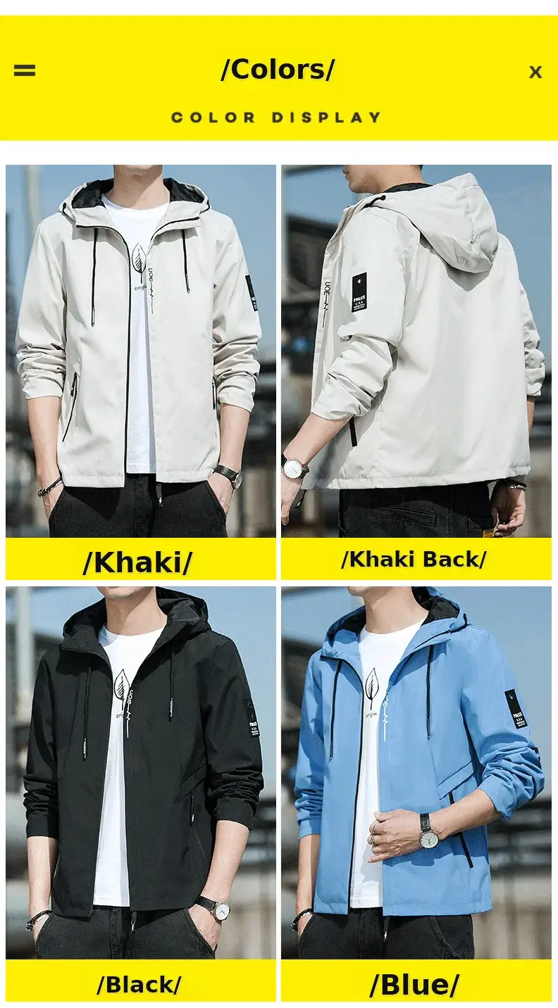 Men's Hooded Flying Jacket Beige 2024 Autumn — feature 7