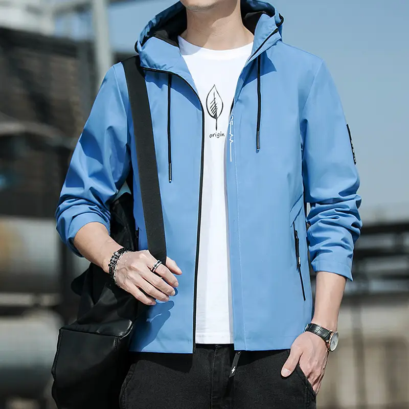 Men's Hooded Flying Jacket Beige 2024 Autumn - Image 3
