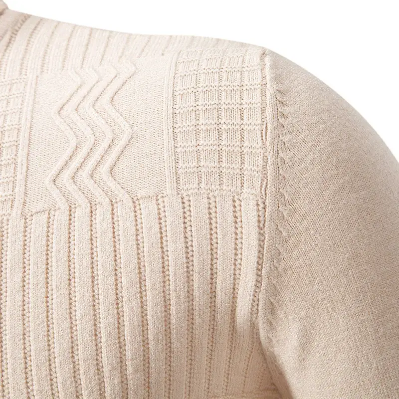 Men's Grey Knitted Turtleneck Pullover Large — feature 14