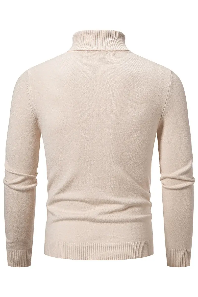 Men's Grey Knitted Turtleneck Pullover Large — feature 6