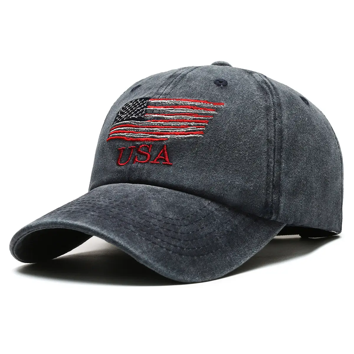 Men Faded USA Embroidered Baseball Cap - Image 9